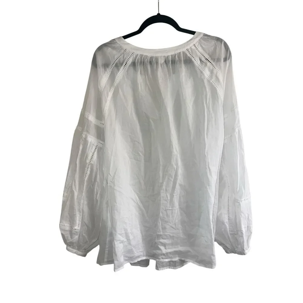 ✨Caslon Open Eyelet Button Up White Sz 3X Blouse✨